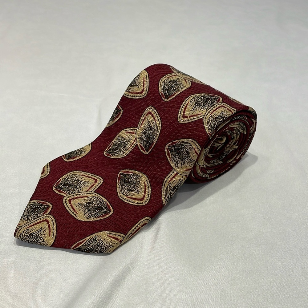 Innocenti Italy Maroon‎ and Floral Tie Men's Accessories Formal Business Casual